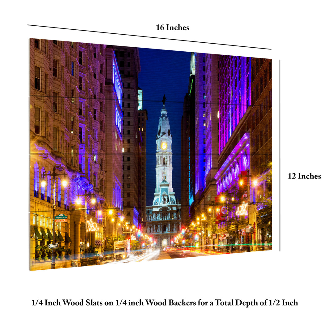 Wall Art 12 x 16 Inches Titled City Hall Philadelphia Ready to Hang Printed on Wooden Planks Image 6