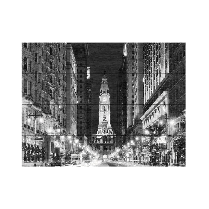 Wall Art 12 x 16 Inches Titled City Hall Philadelphia Buildings Ready to Hang Printed on Wooden Planks Image 2