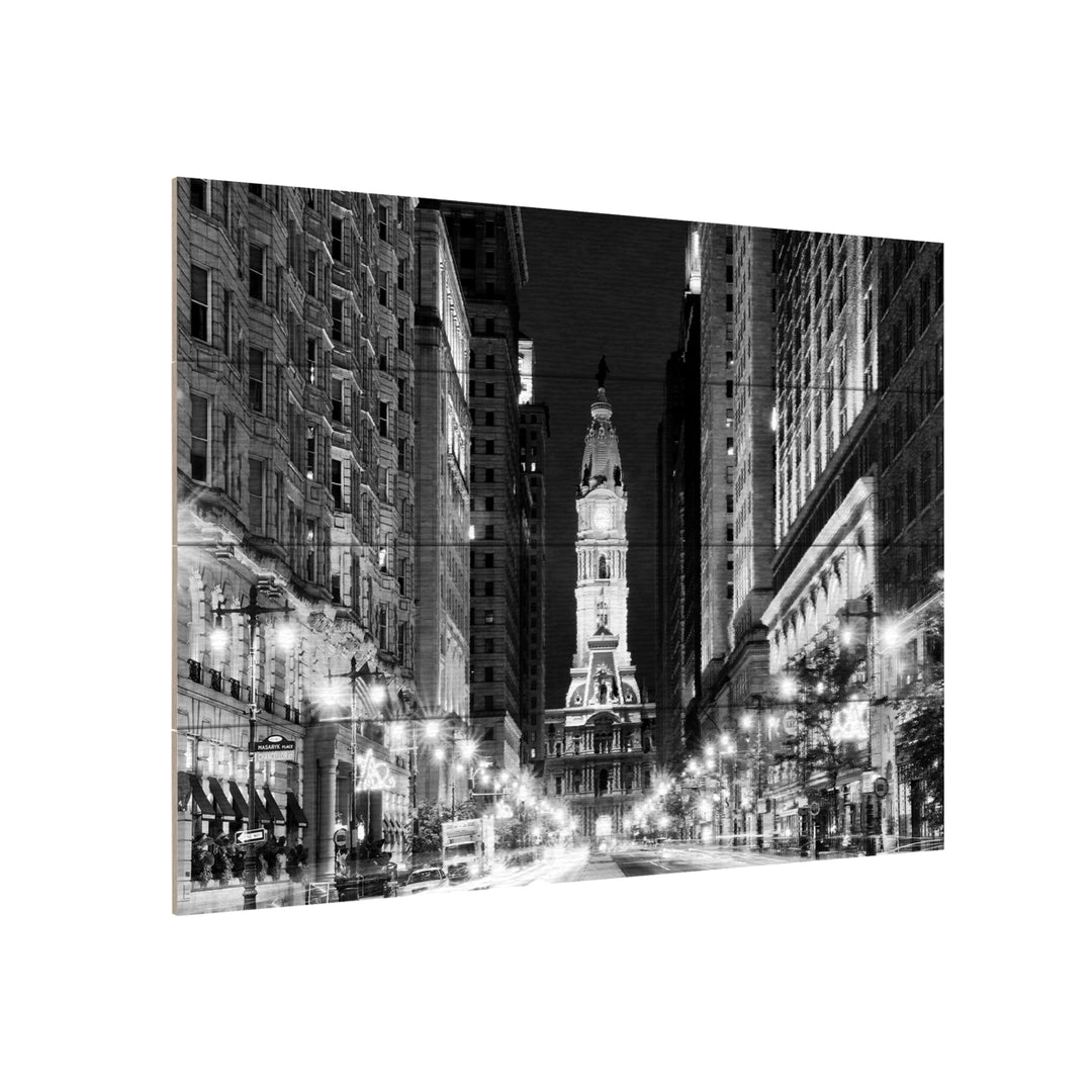 Wall Art 12 x 16 Inches Titled City Hall Philadelphia Buildings Ready to Hang Printed on Wooden Planks Image 3