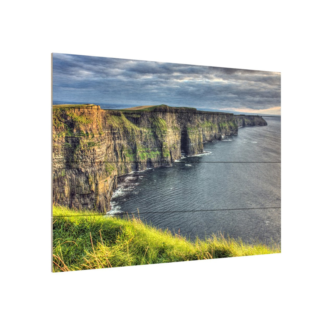 Wall Art 12 x 16 Inches Titled Cliffs of Moher Ireland Ready to Hang Printed on Wooden Planks Image 3