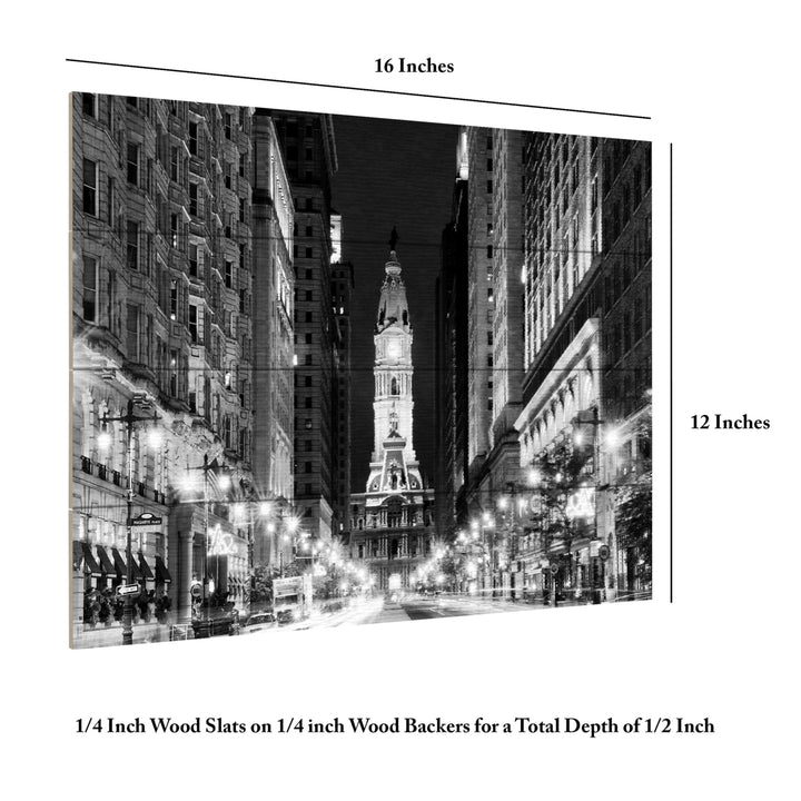 Wall Art 12 x 16 Inches Titled City Hall Philadelphia Buildings Ready to Hang Printed on Wooden Planks Image 6