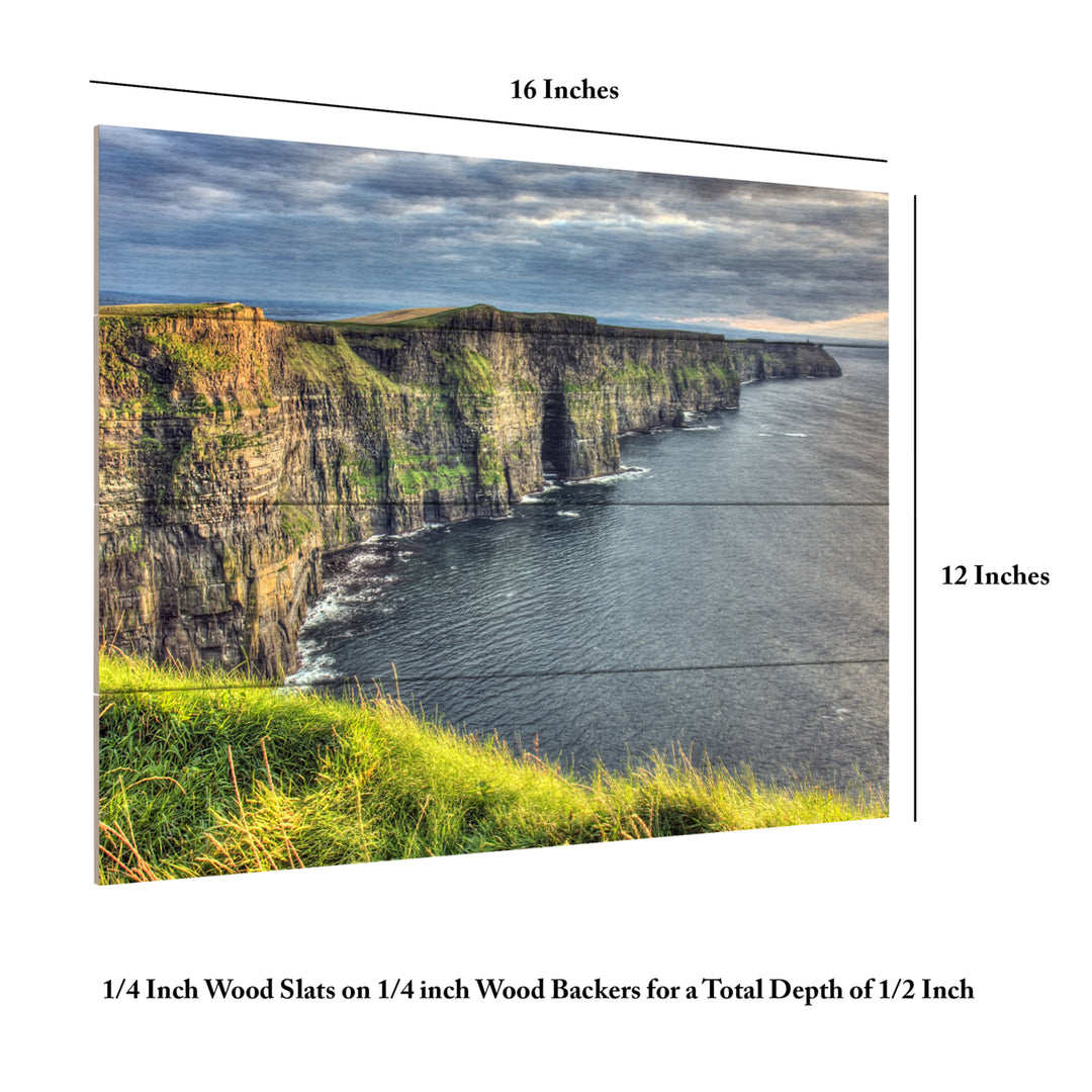 Wall Art 12 x 16 Inches Titled Cliffs of Moher Ireland Ready to Hang Printed on Wooden Planks Image 6