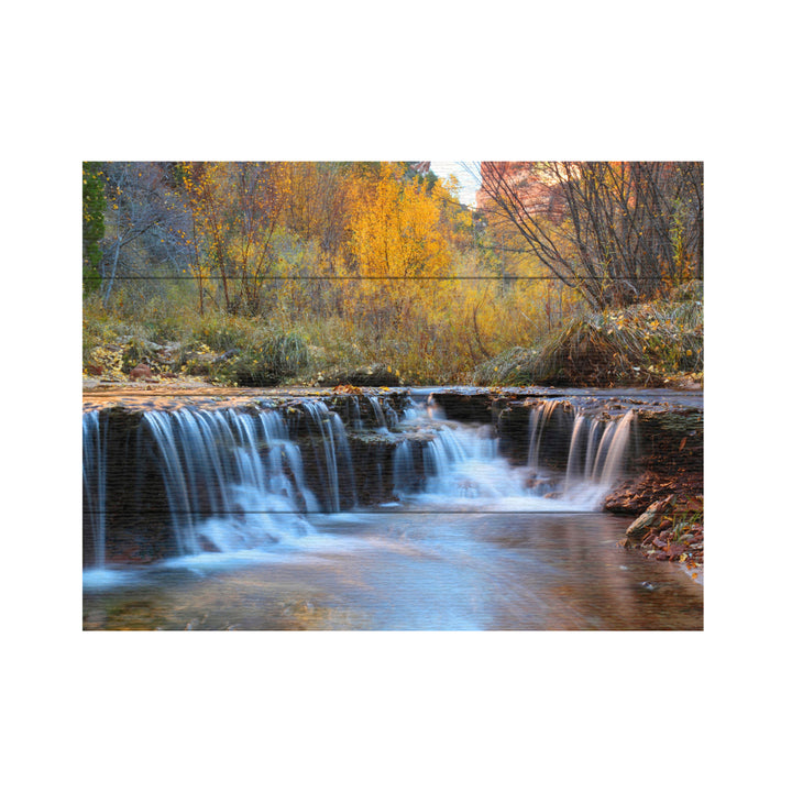 Wall Art 12 x 16 Inches Titled Zion Autumn Ready to Hang Printed on Wooden Planks Image 2