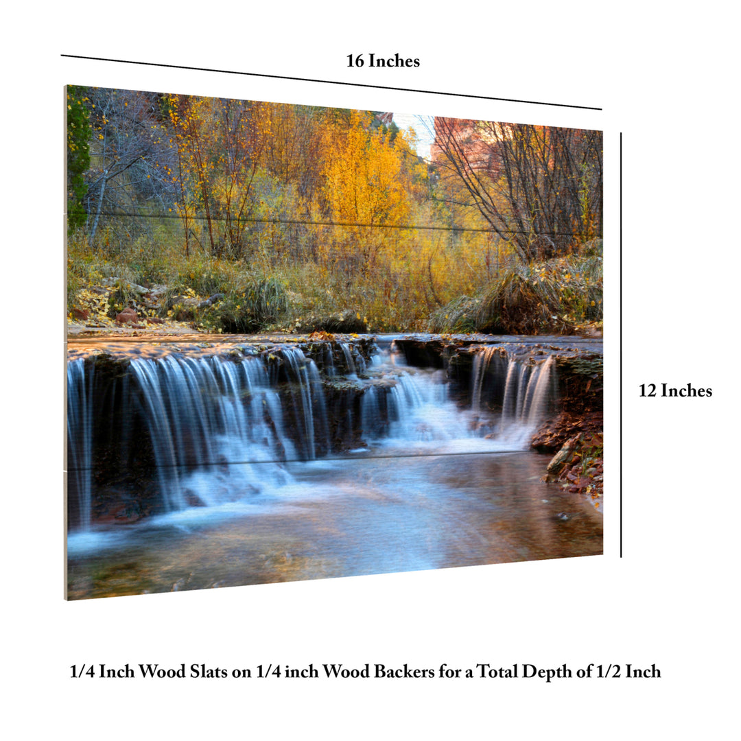 Wall Art 12 x 16 Inches Titled Zion Autumn Ready to Hang Printed on Wooden Planks Image 6
