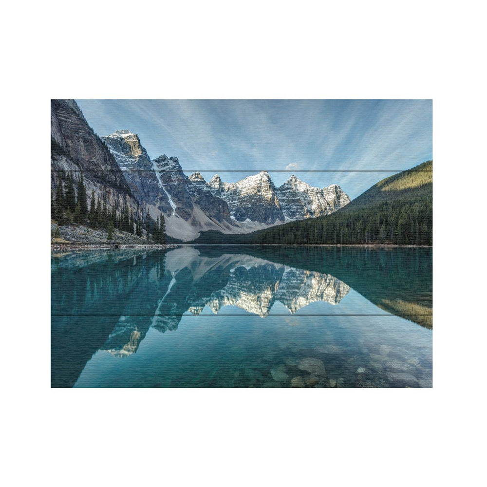 Wall Art 12 x 16 Inches Titled Moraine Lake Reflection Ready to Hang Printed on Wooden Planks Image 2