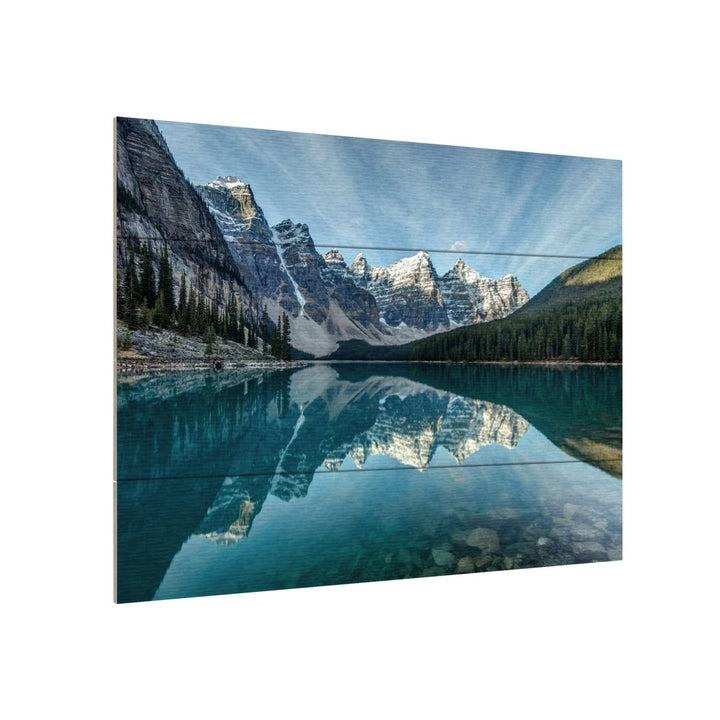 Wall Art 12 x 16 Inches Titled Moraine Lake Reflection Ready to Hang Printed on Wooden Planks Image 3
