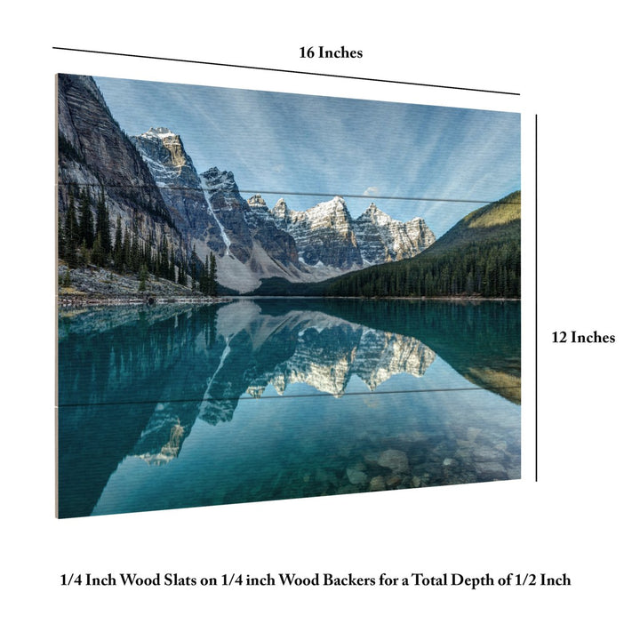 Wall Art 12 x 16 Inches Titled Moraine Lake Reflection Ready to Hang Printed on Wooden Planks Image 6
