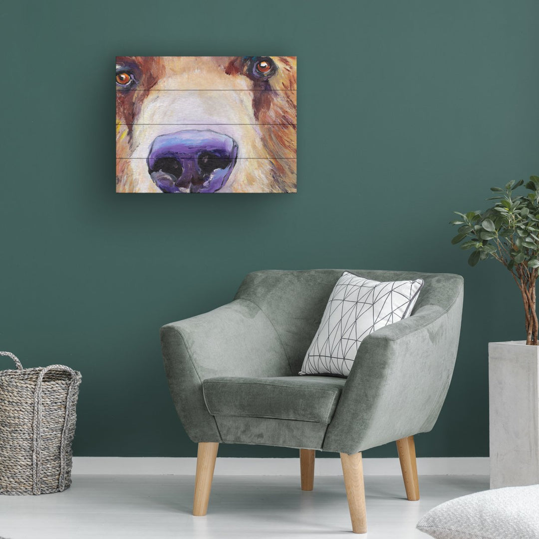 Wall Art 12 x 16 Inches Titled The Sniffer Ready to Hang Printed on Wooden Planks Image 1