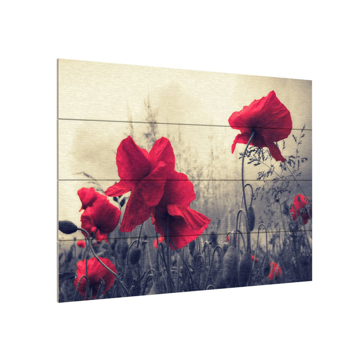 Wall Art 12 x 16 Inches Titled Red For Love Ready to Hang Printed on Wooden Planks Image 3
