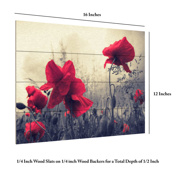 Wall Art 12 x 16 Inches Titled Red For Love Ready to Hang Printed on Wooden Planks Image 6