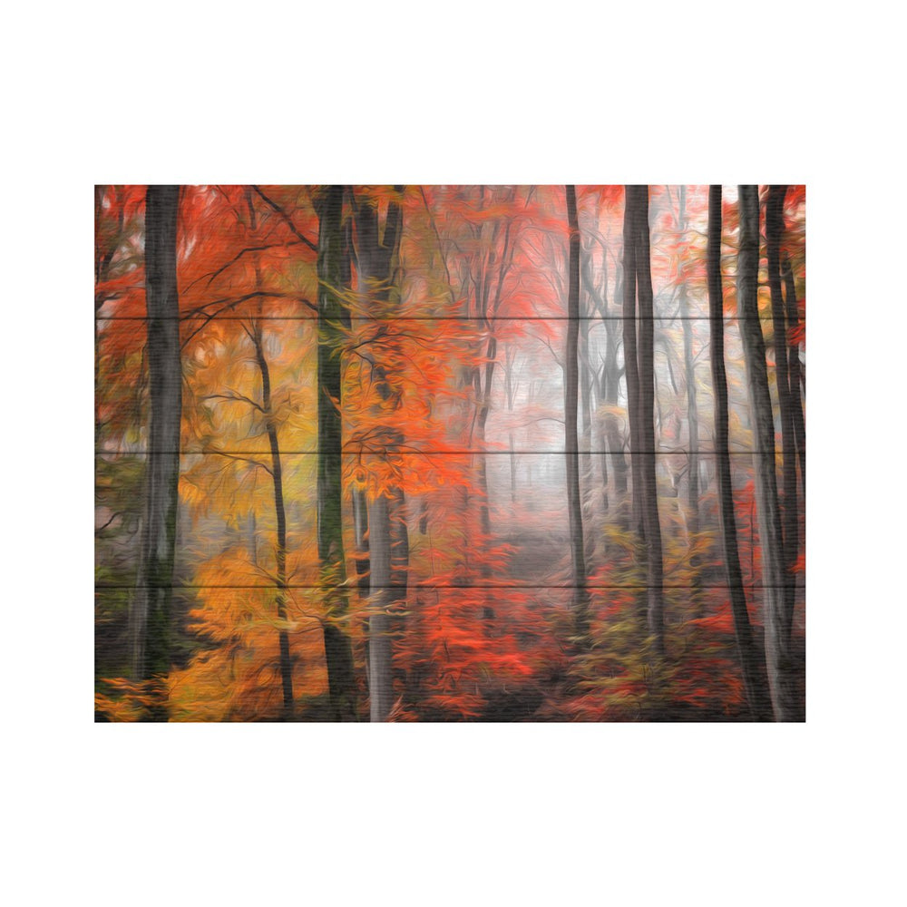 Wall Art 12 x 16 Inches Titled Wildly Red Ready to Hang Printed on Wooden Planks Image 2