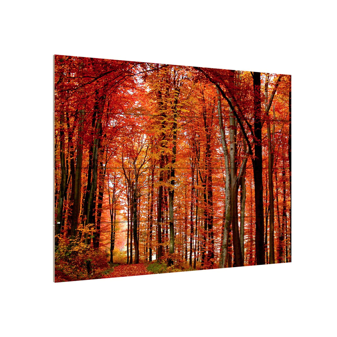 Wall Art 12 x 16 Inches Titled The Red Way Ready to Hang Printed on Wooden Planks Image 3