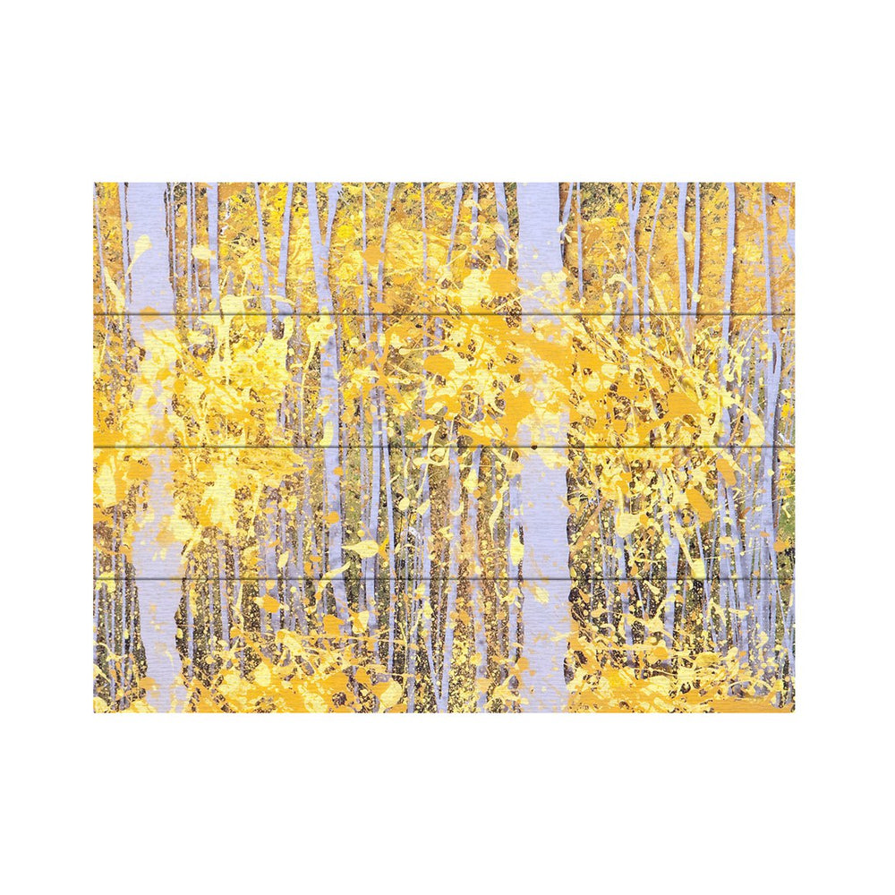 Wall Art 12 x 16 Inches Titled PanorAspens Grey Forest Ready to Hang Printed on Wooden Planks Image 2