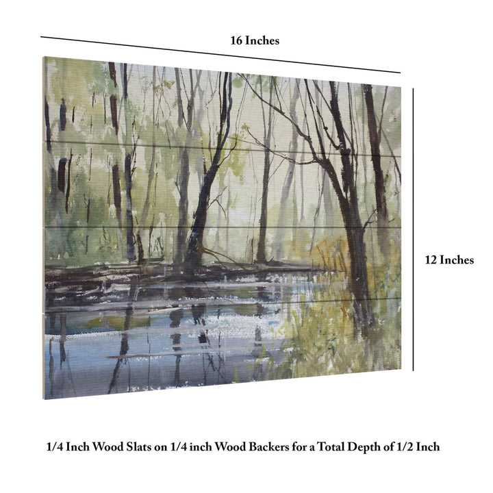 Wall Art 12 x 16 Inches Titled Pine River Reflections Ready to Hang Printed on Wooden Planks Image 6