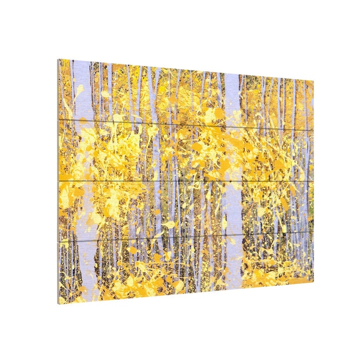 Wall Art 12 x 16 Inches Titled PanorAspens Grey Forest Ready to Hang Printed on Wooden Planks Image 3