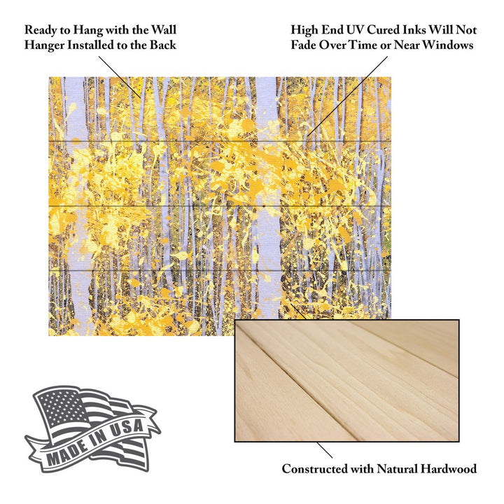 Wall Art 12 x 16 Inches Titled PanorAspens Grey Forest Ready to Hang Printed on Wooden Planks Image 5