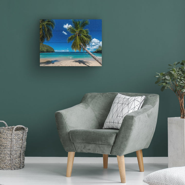 Wall Art 12 x 16 Inches Titled Martinique Ready to Hang Printed on Wooden Planks Image 1