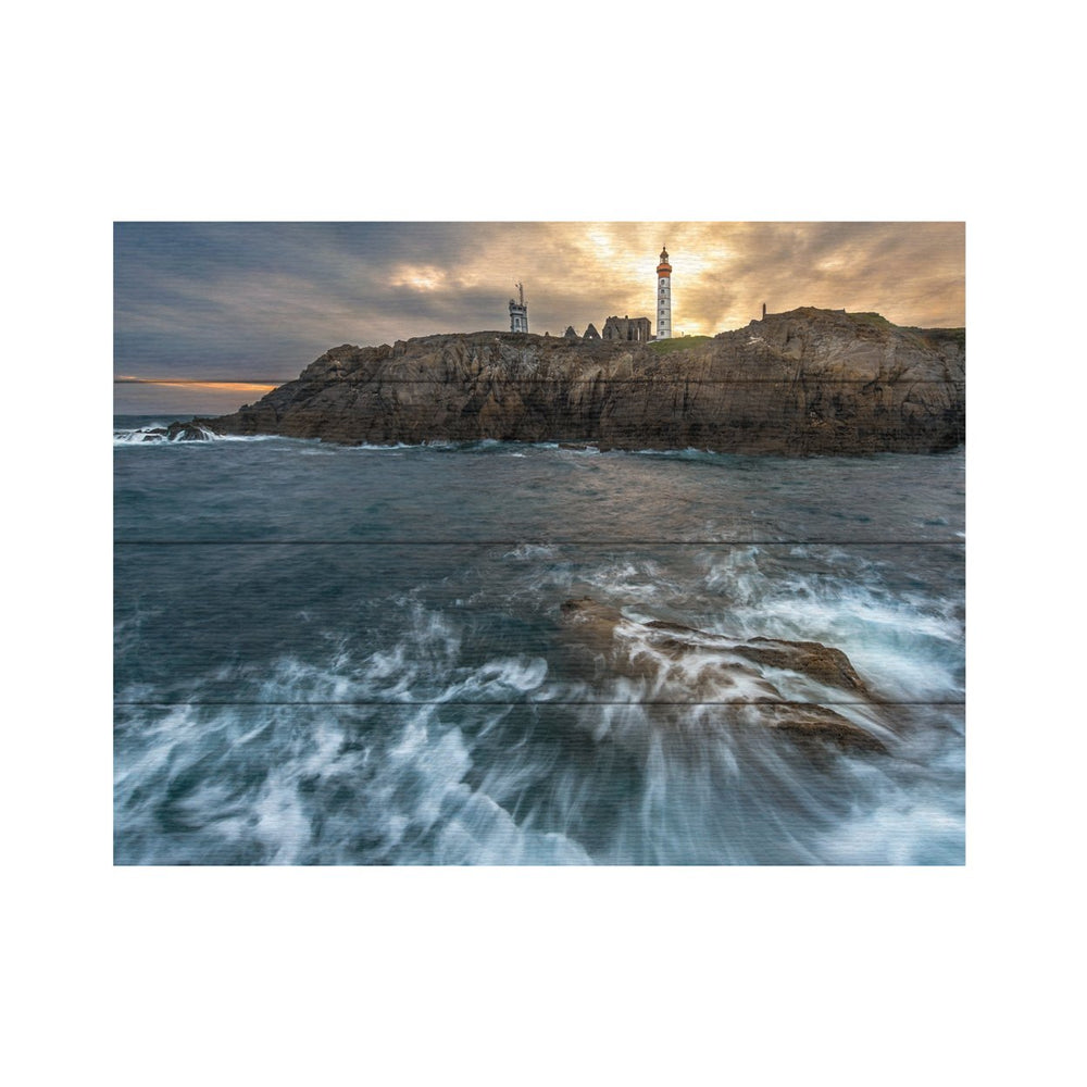 Wall Art 12 x 16 Inches Titled The Lighthouse Ready to Hang Printed on Wooden Planks Image 2