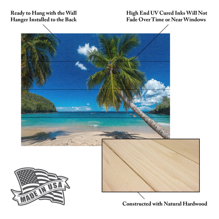 Wall Art 12 x 16 Inches Titled Martinique Ready to Hang Printed on Wooden Planks Image 5