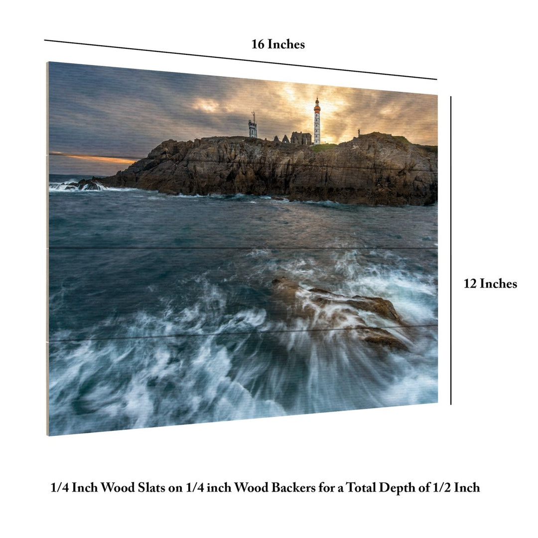 Wall Art 12 x 16 Inches Titled The Lighthouse Ready to Hang Printed on Wooden Planks Image 6