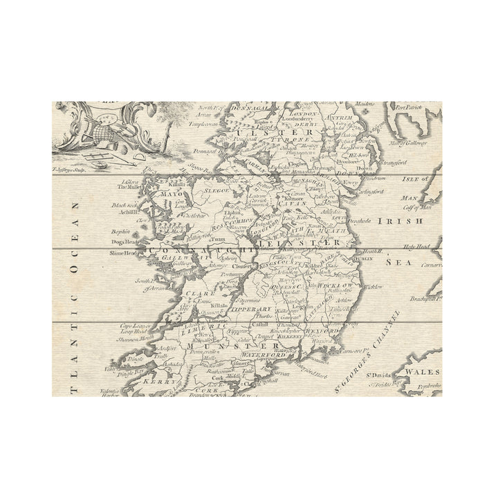 Wall Art 12 x 16 Inches Titled Map Of Ireland Ready to Hang Printed on Wooden Planks Image 2