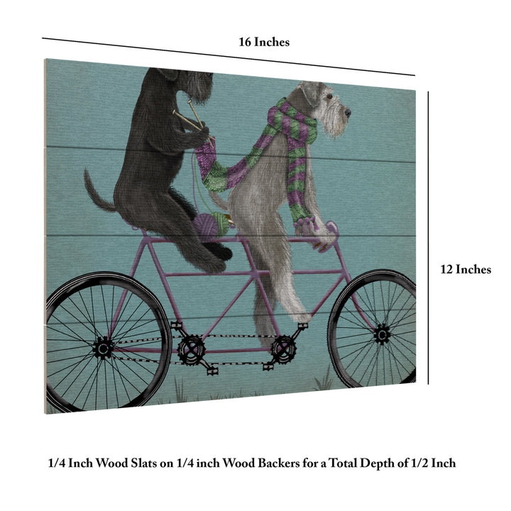 Wall Art 12 x 16 Inches Titled Schnauzer Tandem Ready to Hang Printed on Wooden Planks Image 6