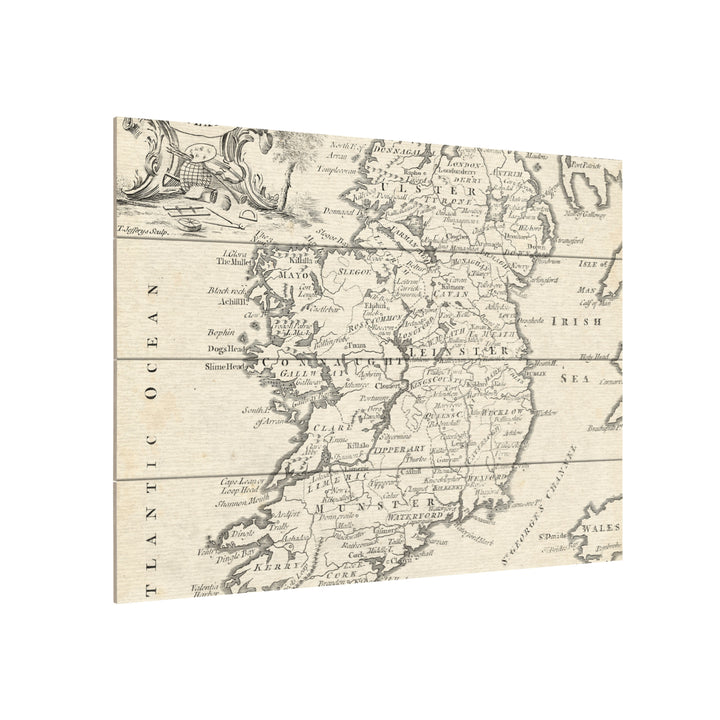 Wall Art 12 x 16 Inches Titled Map Of Ireland Ready to Hang Printed on Wooden Planks Image 3
