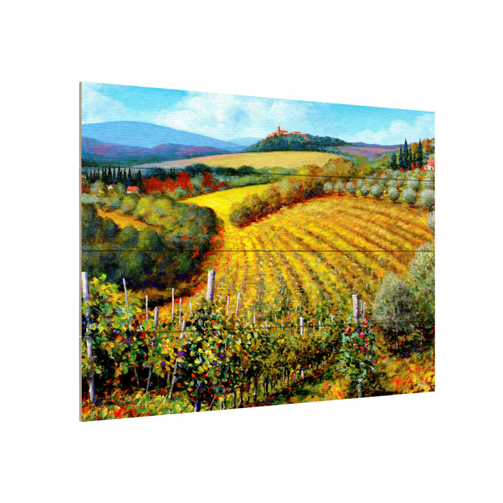 Wall Art 12 x 16 Inches Titled Chianti Vineyards Ready to Hang Printed on Wooden Planks Image 3