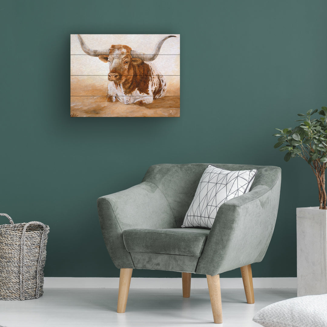 Wall Art 12 x 16 Inches Titled Easy Rider Cows Ready to Hang Printed on Wooden Planks Image 1