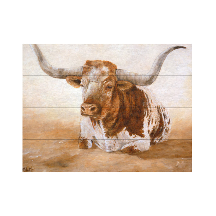 Wall Art 12 x 16 Inches Titled Easy Rider Cows Ready to Hang Printed on Wooden Planks Image 2