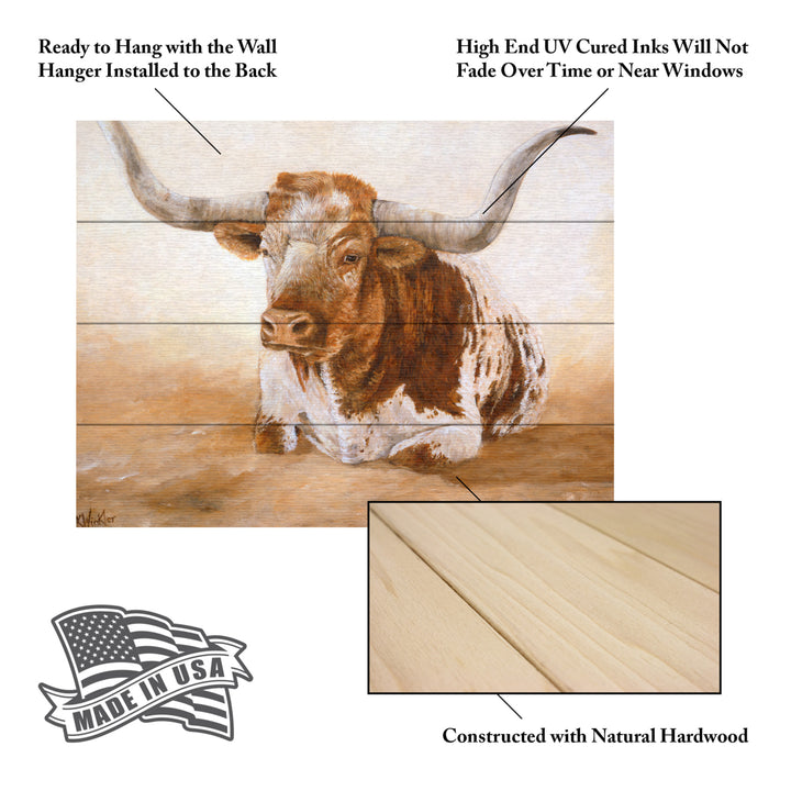 Wall Art 12 x 16 Inches Titled Easy Rider Cows Ready to Hang Printed on Wooden Planks Image 5