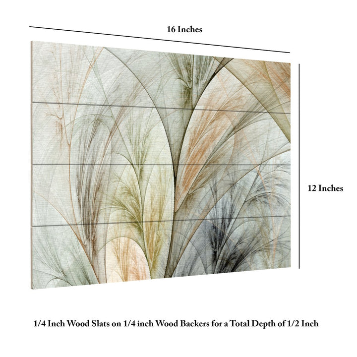 Wall Art 12 x 16 Inches Titled Fractal Grass V Ready to Hang Printed on Wooden Planks Image 6
