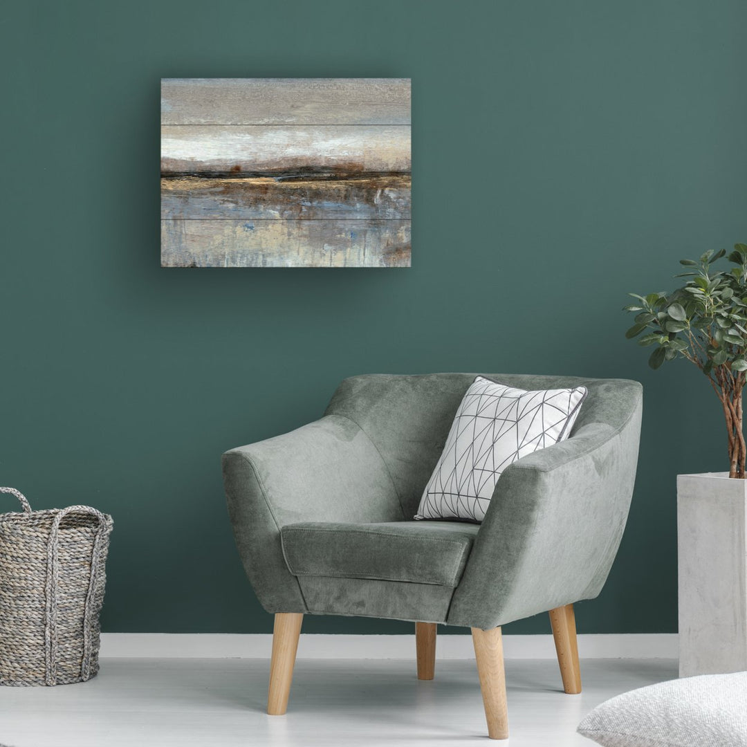 Wall Art 12 x 16 Inches Titled Grey Mist Ii Ready to Hang Printed on Wooden Planks Image 1