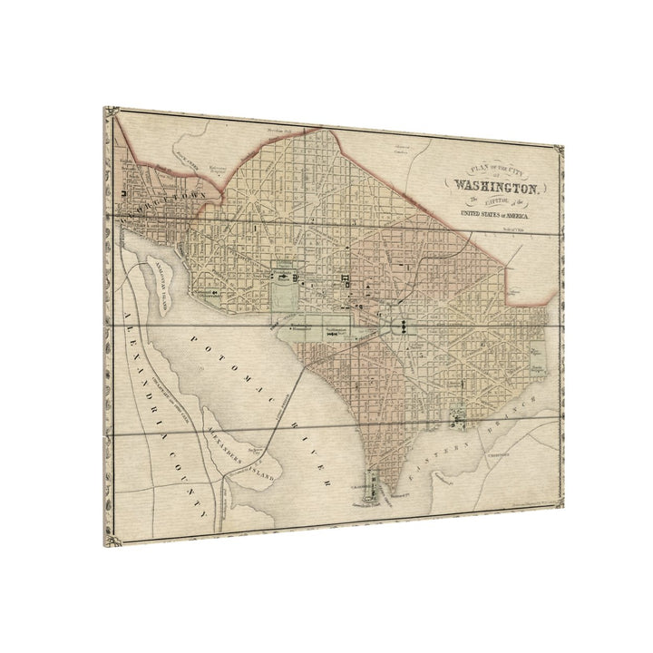 Wall Art 12 x 16 Inches Titled Plan Of Washington Dc Ready to Hang Printed on Wooden Planks Image 3
