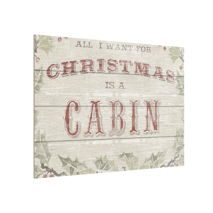 Wall Art 12 x 16 Inches Titled Cabin Christmas Iv Ready to Hang Printed on Wooden Planks Image 3