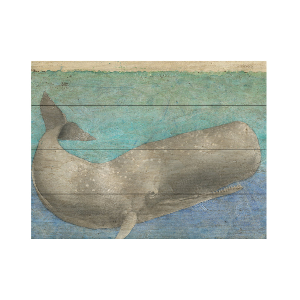 Wall Art 12 x 16 Inches Titled Diving Whale Ii Ready to Hang Printed on Wooden Planks Image 2