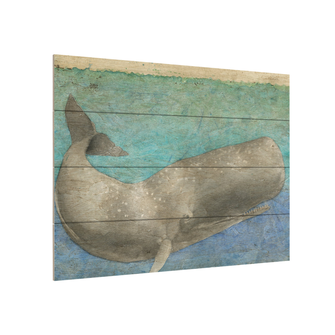 Wall Art 12 x 16 Inches Titled Diving Whale Ii Ready to Hang Printed on Wooden Planks Image 3
