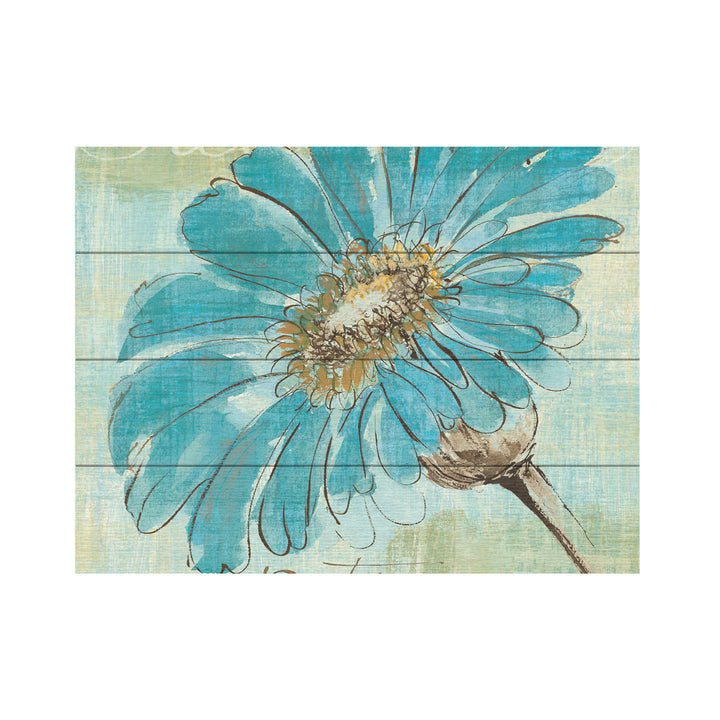 Wall Art 12 x 16 Inches Titled Spa Daisies II Ready to Hang Printed on Wooden Planks Image 2