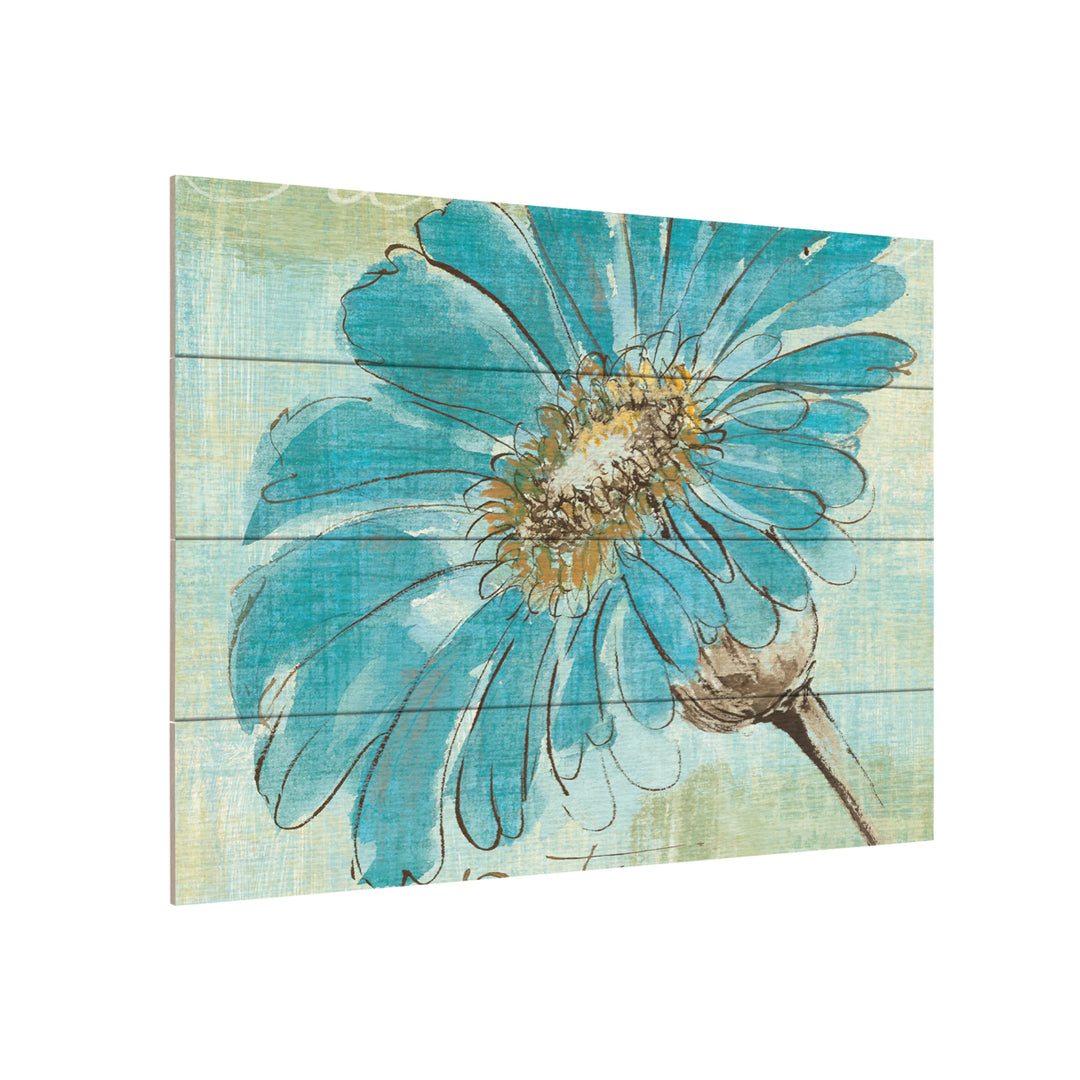 Wall Art 12 x 16 Inches Titled Spa Daisies II Ready to Hang Printed on Wooden Planks Image 3