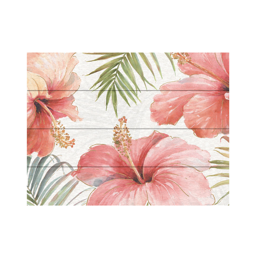 Wall Art 12 x 16 Inches Titled Tropical Blush I Ready to Hang Printed on Wooden Planks Image 2