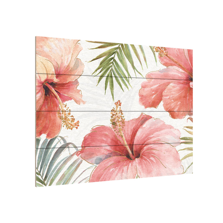Wall Art 12 x 16 Inches Titled Tropical Blush I Ready to Hang Printed on Wooden Planks Image 3