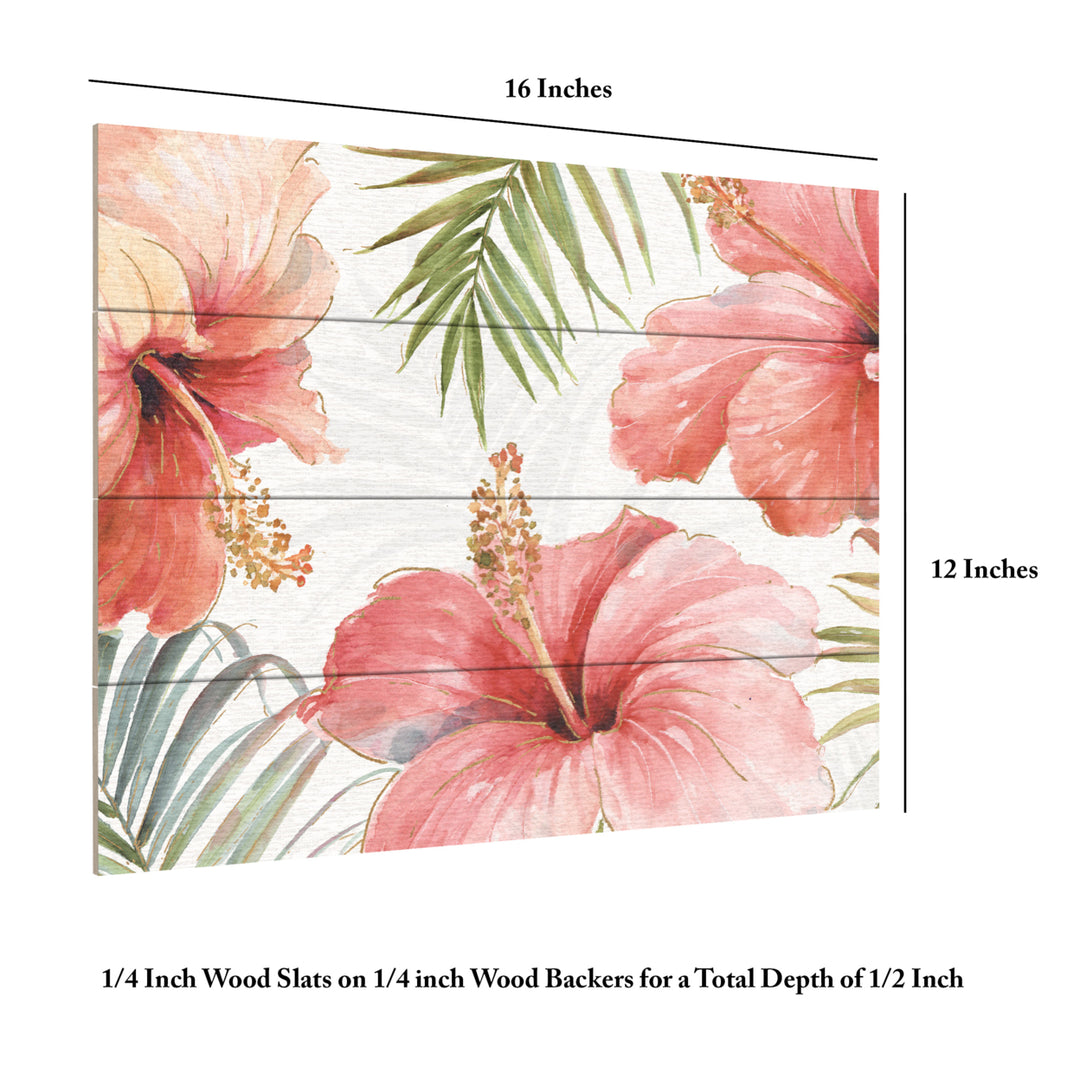 Wall Art 12 x 16 Inches Titled Tropical Blush I Ready to Hang Printed on Wooden Planks Image 6