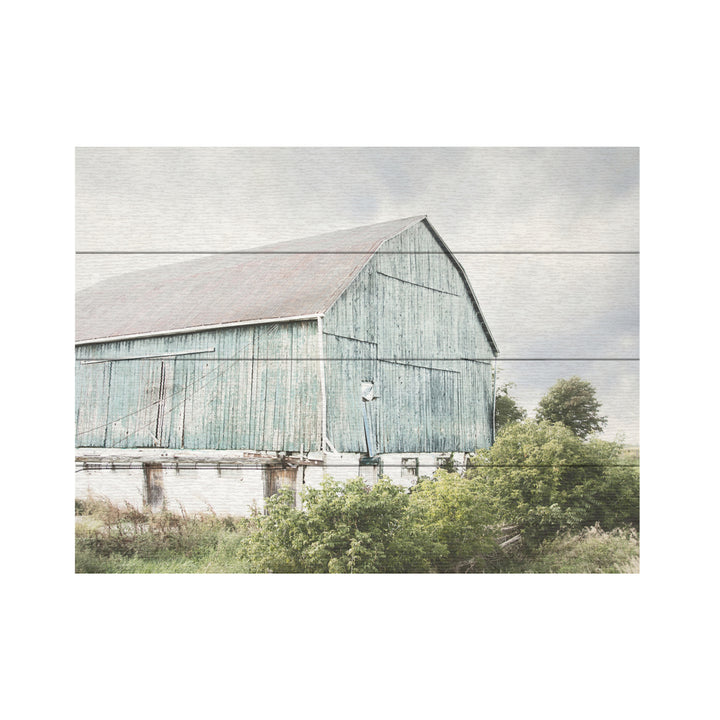 Wall Art 12 x 16 Inches Titled Late Summer Barn I Crop Ready to Hang Printed on Wooden Planks Image 2