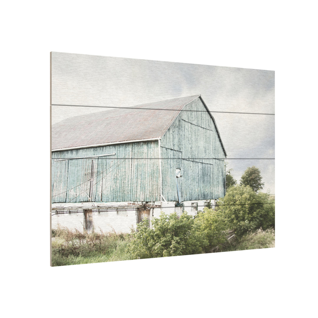 Wall Art 12 x 16 Inches Titled Late Summer Barn I Crop Ready to Hang Printed on Wooden Planks Image 3