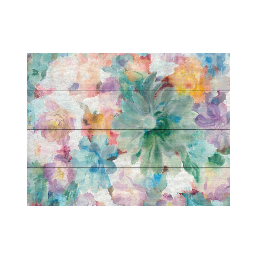 Wall Art 12 x 16 Inches Titled Succulent Florals Crop Ready to Hang Printed on Wooden Planks Image 2