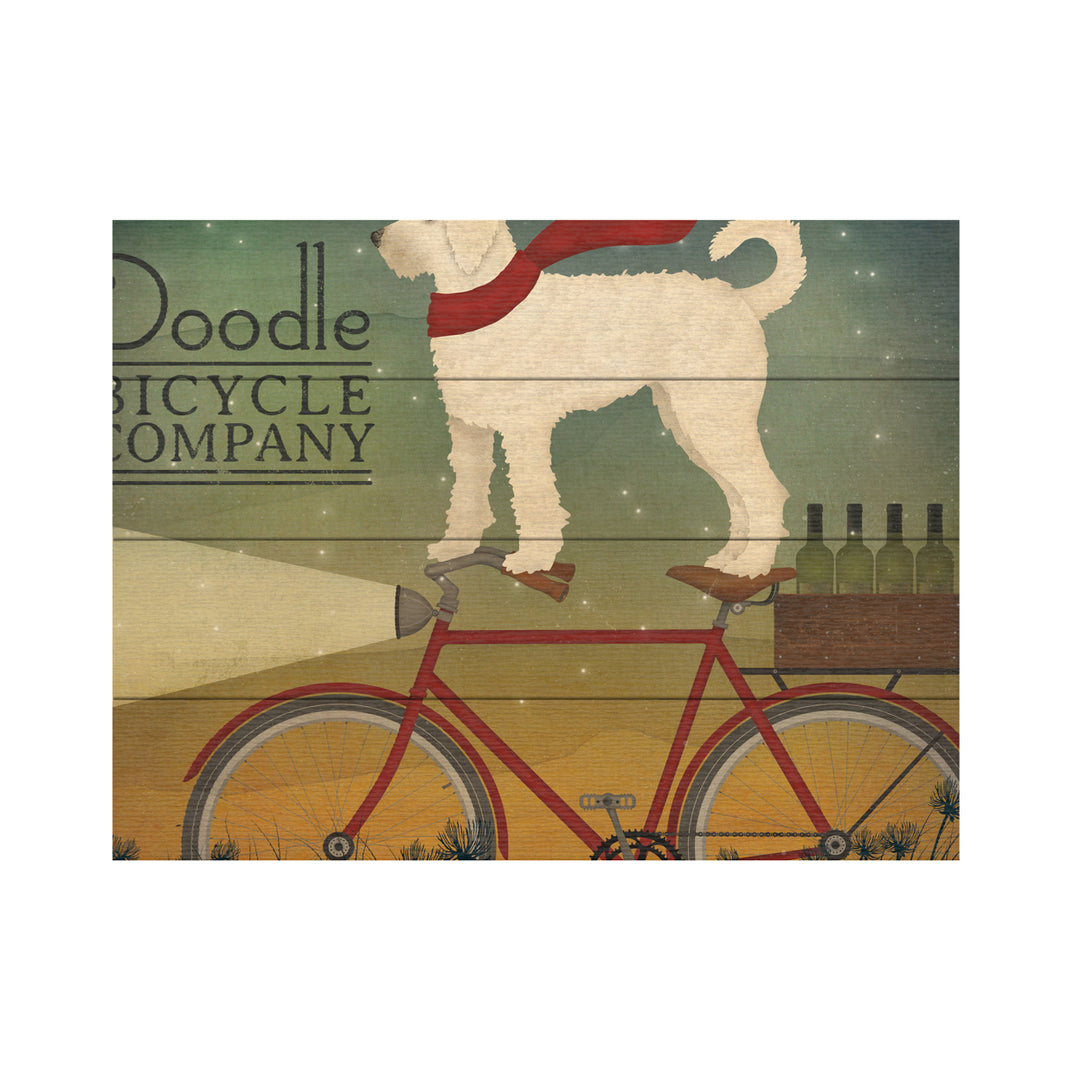 Wall Art 12 x 16 Inches Titled White Doodle on Bike Summer Ready to Hang Printed on Wooden Planks Image 2