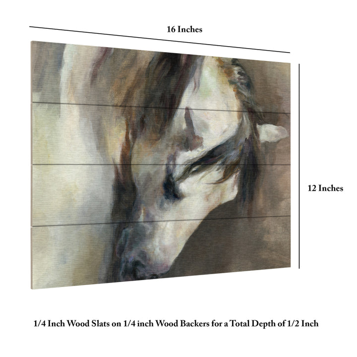 Wall Art 12 x 16 Inches Titled Classical Horse Ready to Hang Printed on Wooden Planks Image 6