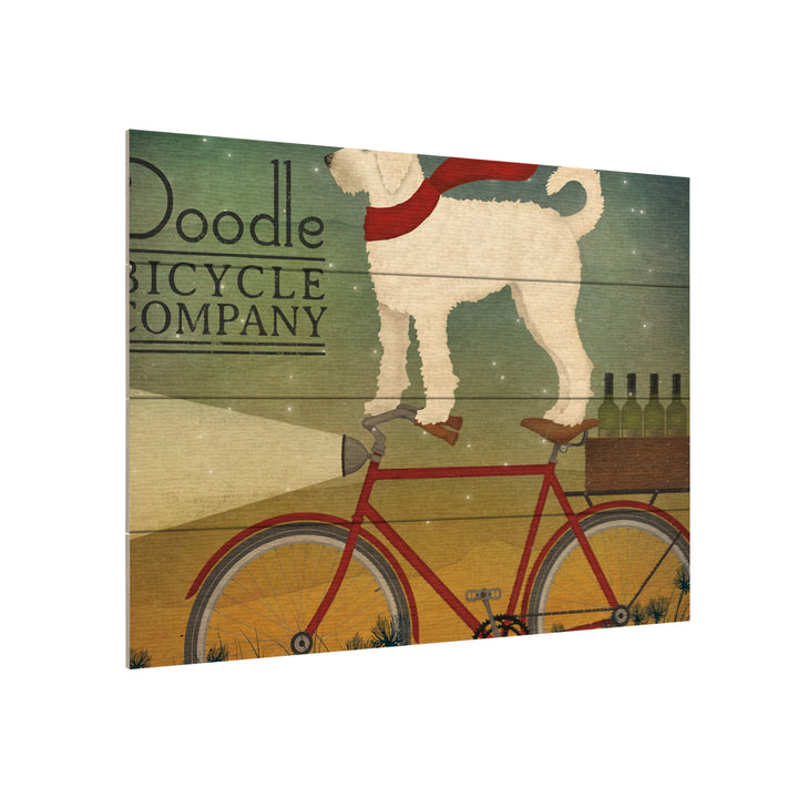 Wall Art 12 x 16 Inches Titled White Doodle on Bike Summer Ready to Hang Printed on Wooden Planks Image 3