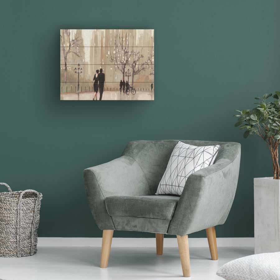 Wall Art 12 x 16 Inches Titled An Evening Out Neutral Ready to Hang Printed on Wooden Planks Image 1