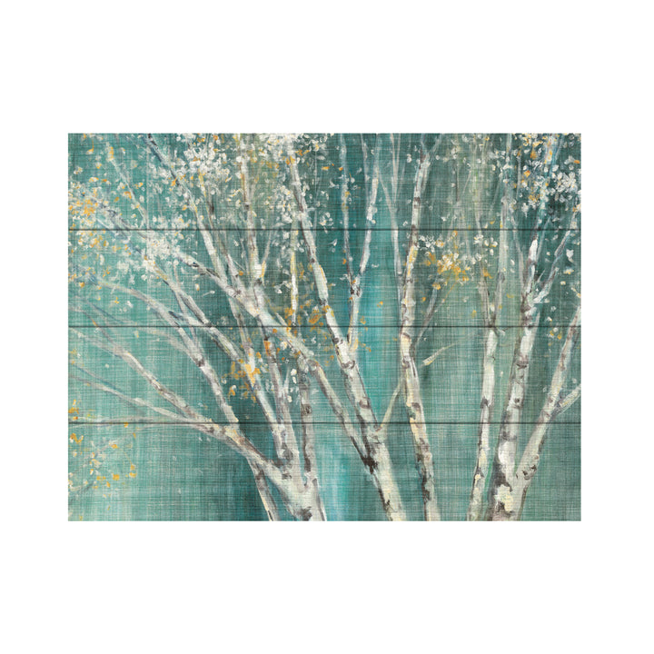 Wall Art 12 x 16 Inches Titled Blue Birch Ready to Hang Printed on Wooden Planks Image 2